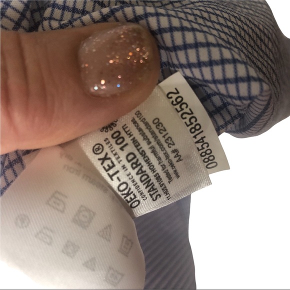 Van Heusen Mens size 17-34/35 XL, Blue & white slim fit/flex dress shirt, NWT - Picture 2 of 4